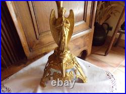 Ancien candélabre, objet religieux, bougoir, fleurs, 7 feux, XIXe siècle Ancien candélabre, objet religieux, bougoir, fleurs, 7 feux, XIXe siècle