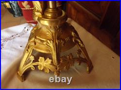 Ancien candélabre, objet religieux, bougoir, fleurs, 7 feux, XIXe siècle Ancien candélabre, objet religieux, bougoir, fleurs, 7 feux, XIXe siècle