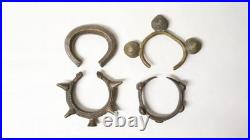 Ancien ensemble de 4 Bracelets bronze Dogons Mali ethnique tribal XIX-XXe siècle