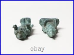 Ancien ensemble de deux Bouddhas miniatures en bronze Asie XIXe siècle ou avant