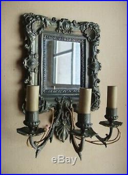 Ancien miroir à applique 3 branches fin XVIIIe S. / début XIXe siècle