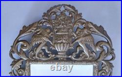Ancien miroir biseauté en bronze Victorien / Baroque Style XIXe siècle