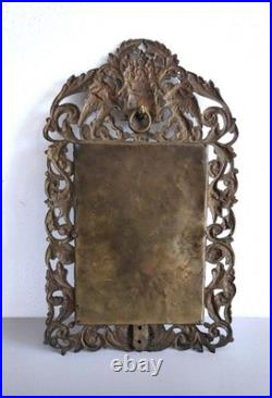 Ancien miroir biseauté en bronze Victorien / Baroque Style XIXe siècle