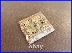Ancien presse-papiers, bronze et marbre rouge, France, XIXe siècle