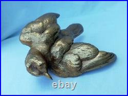 Ancien sujet oiseau en bronze doré époque XIXe siècle belle ciselure
