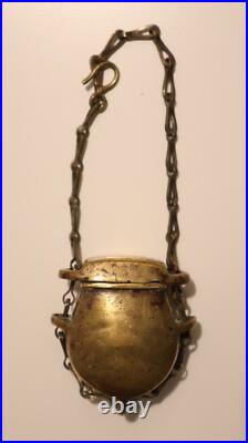 Ancienne Boîte à Silex Amorçoir en bronze doré chasse Moyen-Orient XIXe siècle