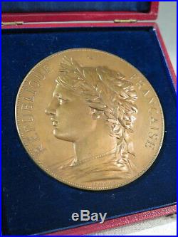 Ancienne Grande Medaille Bronze Marianne Assemblee Nationale Par Chaplain 1884