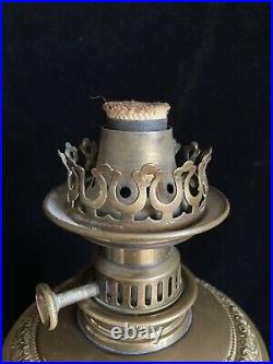 Ancienne Lampe A Petrole Athenienne Bronze Marbre Style Empire XIX Siecle