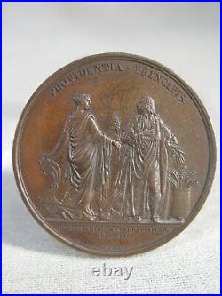 Ancienne Medaille Bronze Louis XVIII Representation Regne De Louis XIII Disette