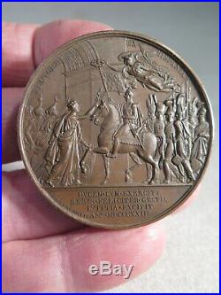 Ancienne Medaille Bronze Louis XVIII Retour De L'expedition D'espagne Andrieu