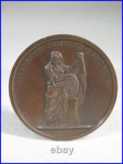 Ancienne Medaille En Bronze La Restauration Des Bourbons Andrieu Jeuffroy 1815