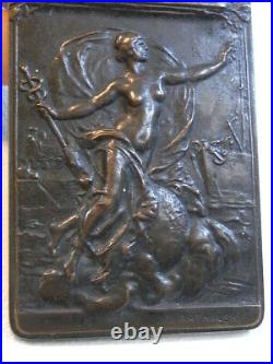 Ancienne Medaille Schenker Bronze Rathausky Societe Des Transports 1900 Medal