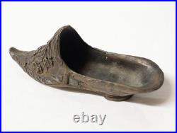 Ancienne Paire miniature de chaussures mules en bronze décorées XIX-XXe siècle
