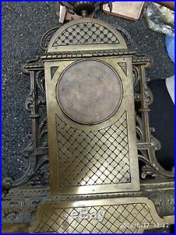 Ancienne Pendule Cartel en Bronze Doré Du XIXe Siècle Horloge Mécanique