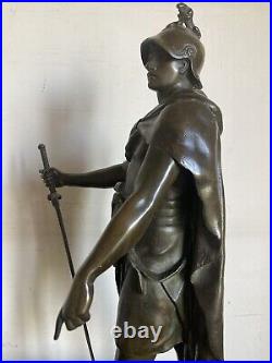 Ancienne Sculpture Bronze Emile Louis Picault Le Devoir Fin XIX Siecle