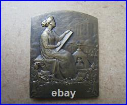 Ancienne belle rare médaille en bronze signée Emile Monier Philanthropie Lille