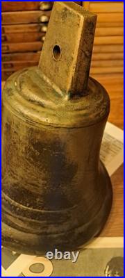 Ancienne cloche bronze XIXe siècle chapelle victorienne / cloche d'école 8.5 kg