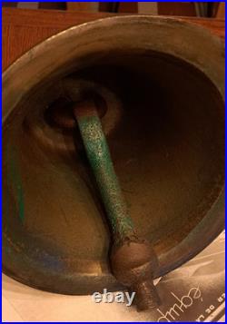 Ancienne cloche bronze XIXe siècle chapelle victorienne / cloche d'école 8.5 kg