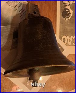 Ancienne cloche bronze XIXe siècle chapelle victorienne / cloche d'école 8.5 kg