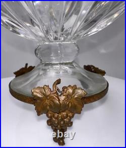 Ancienne coupe à raisin en cristal de Baccarat et bronze XIXe siècle