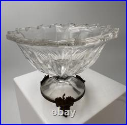 Ancienne coupe à raisin en cristal de Baccarat et bronze XIXe siècle