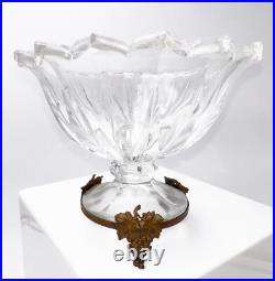 Ancienne coupe à raisin en cristal de Baccarat et bronze XIXe siècle