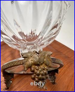 Ancienne coupe à raisin en cristal de Baccarat et bronze XIXe siècle