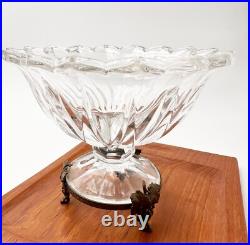 Ancienne coupe à raisin en cristal de Baccarat et bronze XIXe siècle