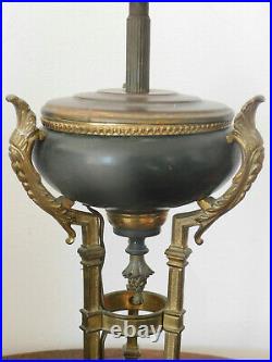 Ancienne lampe à pétrole dite Athénienne bronze Empire XIXe siècle Oil Old Lamp