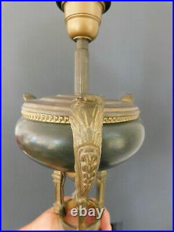 Ancienne lampe à pétrole dite Athénienne bronze Empire XIXe siècle Oil Old Lamp