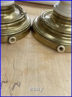 Ancienne paire chandeliers bougeoirs en bronze et marbre XIX siècle Napoléon III