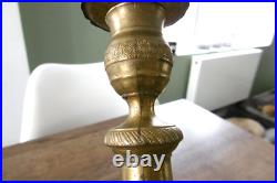 Ancienne paire de bougeoirs en bronze XIX siècle restauration empire