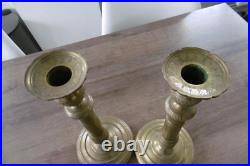 Ancienne paire de bougeoirs en bronze XIX siècle restauration empire