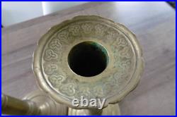 Ancienne paire de bougeoirs en bronze XIX siècle restauration empire