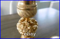 Ancienne paire de bougeoirs en bronze doré XIX siècle restauration