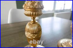Ancienne paire de bougeoirs en bronze doré XIX siècle restauration