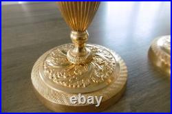 Ancienne paire de bougeoirs en bronze doré XIX siècle restauration