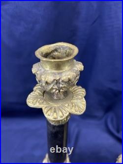 Ancienne paire de bougeoirs en bronze doré XIX siècle restauration