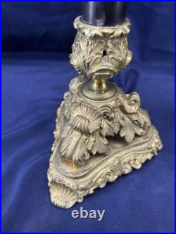 Ancienne paire de bougeoirs en bronze doré XIX siècle restauration