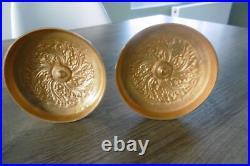 Ancienne paire de bougeoirs en bronze doré XIX siècle restauration