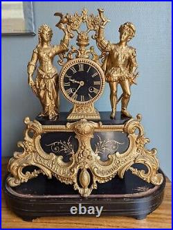 Ancienne pendule française antique XIXe siècle Couple