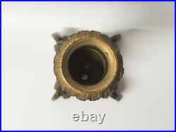 Anciens Bougeoirs bronze or moulu et marbre/cornaline rose Rocaille XIXe siècle