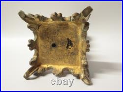 Anciens Bougeoirs bronze or moulu et marbre/cornaline rose Rocaille XIXe siècle