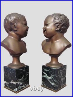 Anciens bronzes Jean qui rit et Jean qui pleure époque XIX ème siècle