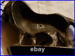Anciens lions en bronze, barre de cheminée, âtre, décoration du XIXe siècle