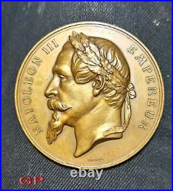 Annexion de la Savoie & du Comté de Nice à la France 1860 Rare Médaille 74 mm
