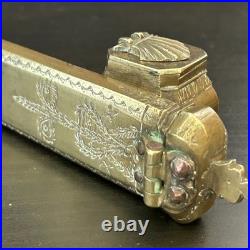 Antique Ottoman Encrier & Plumier Calligraphie Art Islamique Du Xixe Siecle