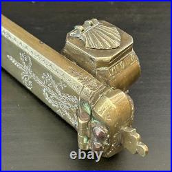 Antique Ottoman Encrier & Plumier Calligraphie Art Islamique Du Xixe Siecle