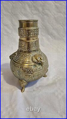 Antique Vase Tripodes Chinoise En Bronze De Style HAN, XIXe siècle