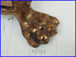 Antique XIXe Siècle Paire De Candélabres Candeliers D'Autel En Bronze Fini Doré